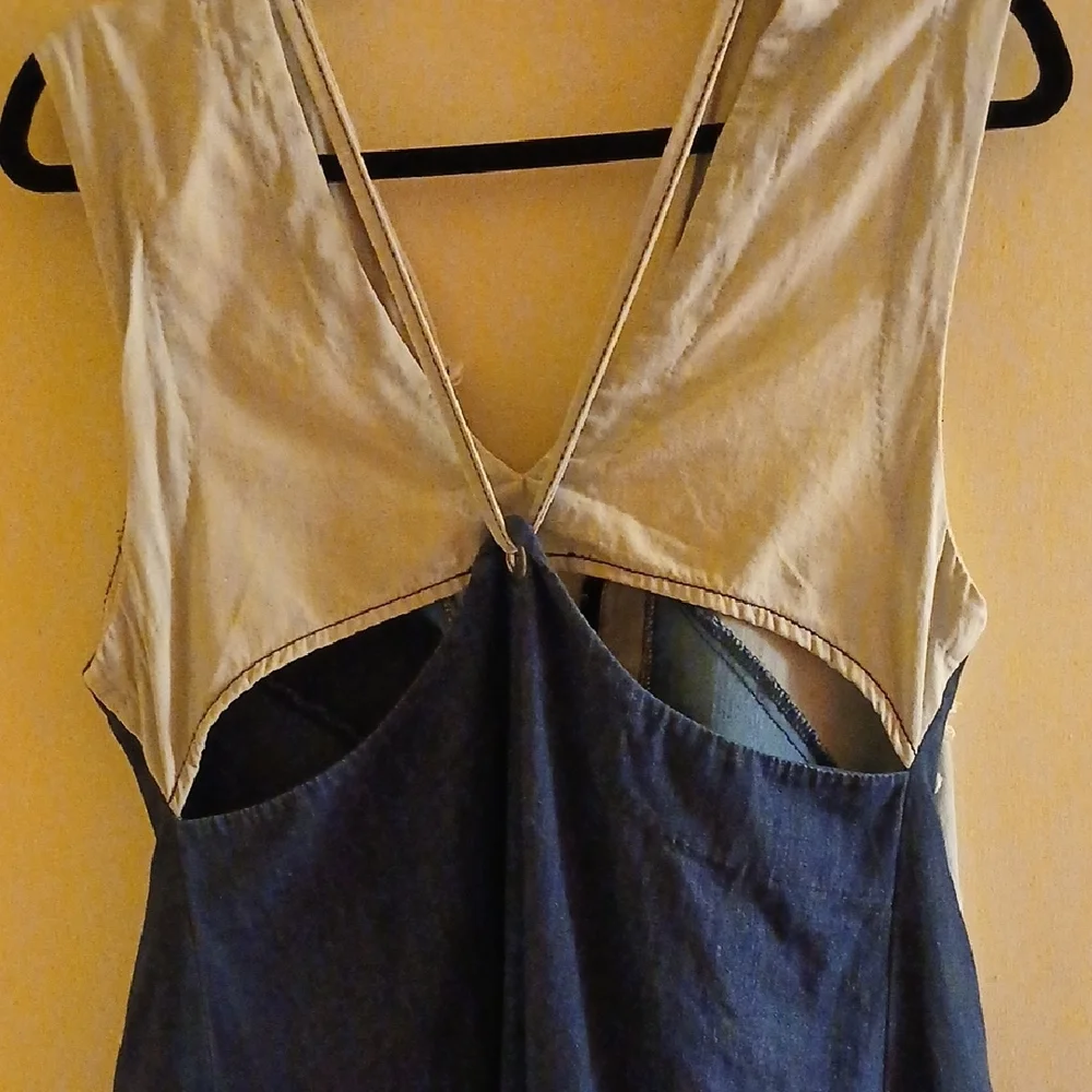 Free People Denim Patchwork Mini Dress - Picture 3 of 10